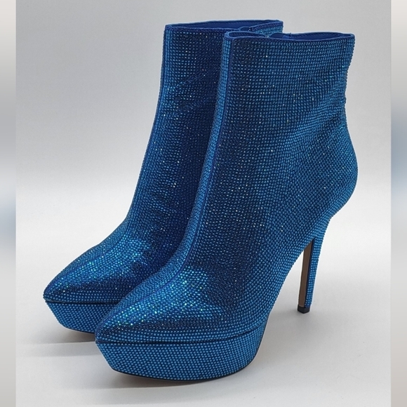 337- Jessica Simpson Odeda2 Blue Hour Micro Flash Ankle Boots Size 8.5M NWT - Picture 3 of 13